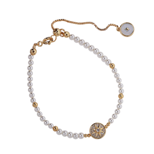 八芒星珍珠手链黄水晶手串小众精致叠戴手饰高级感轻奢串珠手链女