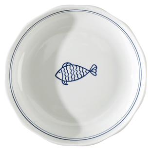 盘子菜盘家用陶瓷年年有鱼加深餐盘2026新款碟子高颜值小鱼甜点盘
