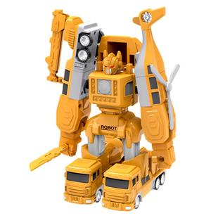 儿童积木磁力拼装百变工程车变形机器人金刚磁吸玩具车男孩3到6岁