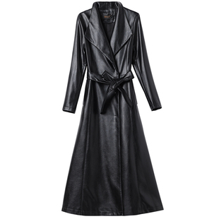 欧洲站真皮皮衣女中长款风衣2025秋冬新款绵羊皮大衣显瘦气质外套