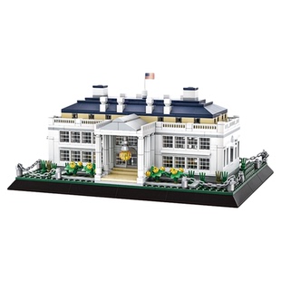 万格美国华盛顿白宫积木世界地标建筑拼装模型儿童益智玩具礼物