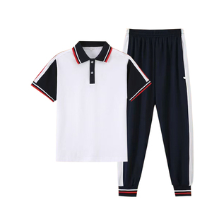新款陆丰市星都中学校服中小学生男女长裤班服广东汕尾夏季短袖