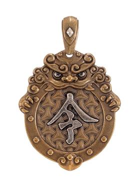 S925银黄铜国潮男士项链挂件吊坠