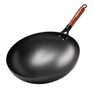 玉叶超轻老式铁锅传统炒锅家用炒菜圆底燃气灶已开锅无涂层旗舰店