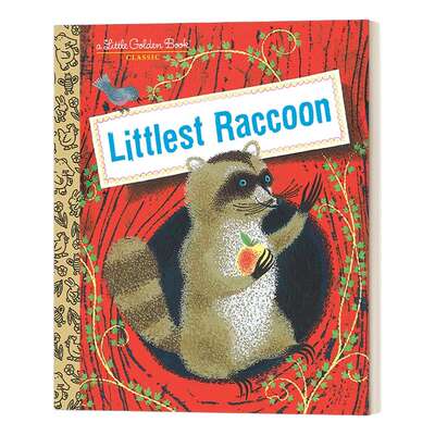 英文原版 Littlest Raccoon Little Golden Book 小浣熊 兰登书屋精装小金书 英文版 进口英语原版书籍