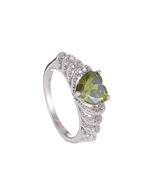 轻奢爱心鸽血红锆石食指戒