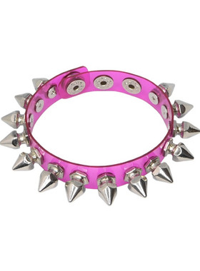 铆钉紫红半透明软塑料朋克细手链