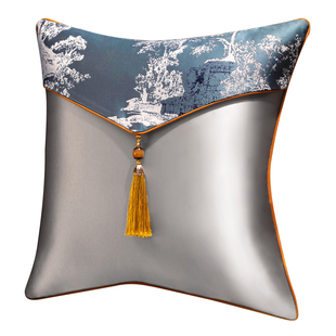 新中式客厅沙发抱枕靠垫床上床头方形靠枕办公室靠背靠山可拆洗