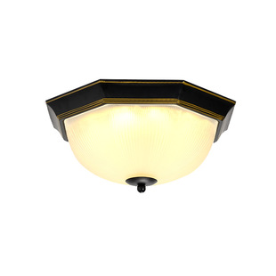 美式乡村铁艺吸顶灯门厅灯入户过道走廊简约室外八角阳台吸顶灯具