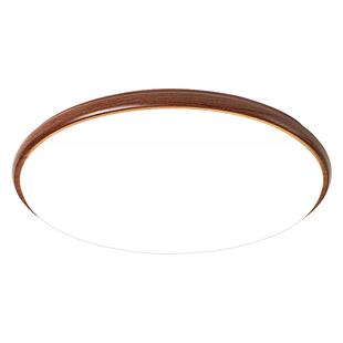 箭牌中古风卧室吸顶灯简约现代大气复古胡桃木纹卧室灯超薄房间灯