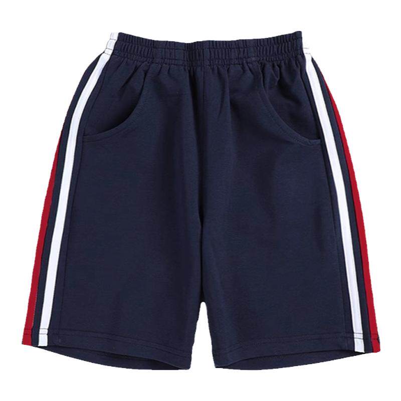 藏青色校服短裤儿童运动裤五分裤夏季纯棉小学生中学生高中生短裤