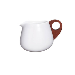 台湾宜龙茶具正品白居易定窑公道杯茶海陶瓷胡桃木结合包邮