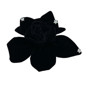 [高岭之花]气质丝绒立体花朵鲨鱼夹时尚抓夹后脑勺大号蝴蝶结发夹