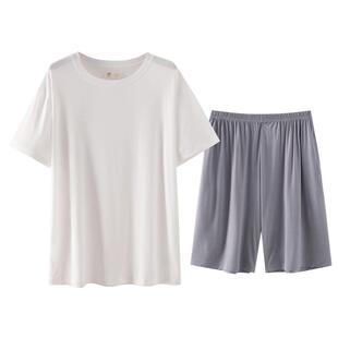 凉感睡衣男士夏季莫代尔短袖短裤家居服男款夏天薄款冰丝大码套装