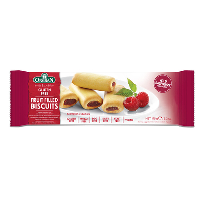 无麸质树莓味夹心糕点素食饼干