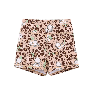 HARDSHIP|豹纹汪汪 户外运动训练花短裤 可爱汪汪收腹女子健身裤