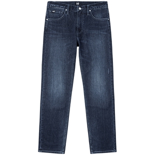 【张凌赫代言】Lee舒适中腰锥形磨毛深蓝色男保暖牛仔裤潮A08788