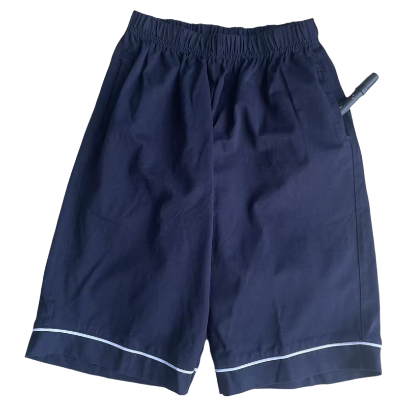 夏季中小学生校服藏蓝弹力5分裤