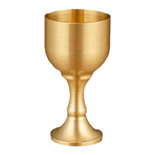 纯黄铜酒杯大中小套装铜工艺装饰品大量发货批黄铜高脚杯加厚新款