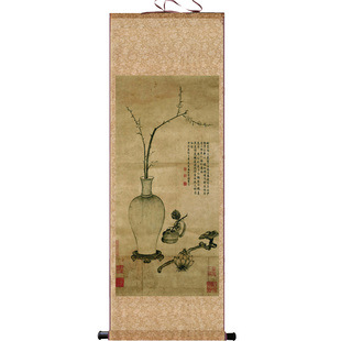 郎世宁装饰画工笔花鸟画高清客厅乾隆皇帝挂画国画哨鹿图卷轴装裱