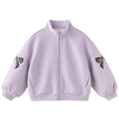 戴维贝拉女童针织加绒外套