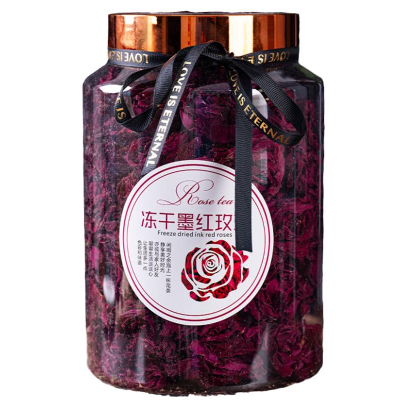 特级云南墨红玫瑰花冠茶整朵无硫熏大朵冻干花茶养颜美容120g罐装