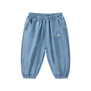 咔咔熊猫宝宝轻薄透气空调裤夏装儿童休闲薄款防蚊裤夏款女童裤子