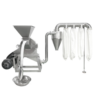 刀鲨大型不锈钢自吸粉碎机齿盘式调料杂粮中药大米磨粉机工厂商用