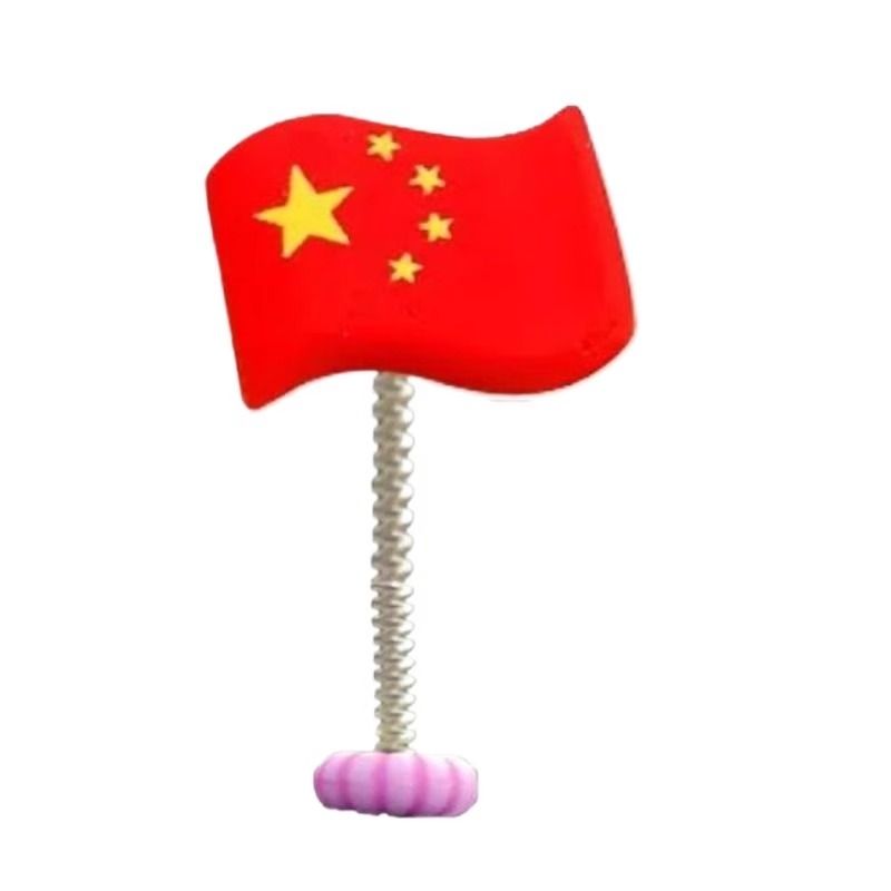 可爱红旗车载中控台摇头摆件