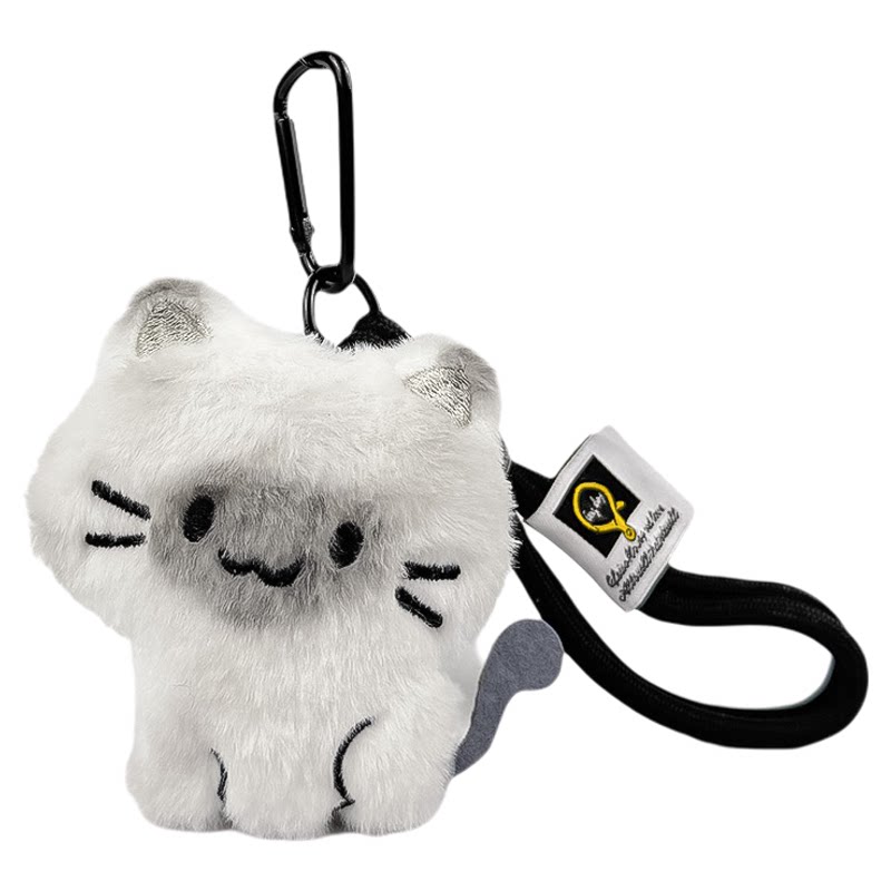 可爱毛绒灰猫玩偶公仔包包挂件