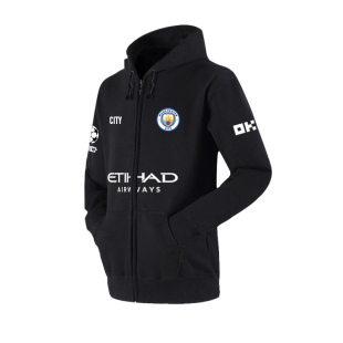 25-26赛季曼城队哈兰德同款足球衣服开衫卫衣男女球迷服连帽外套