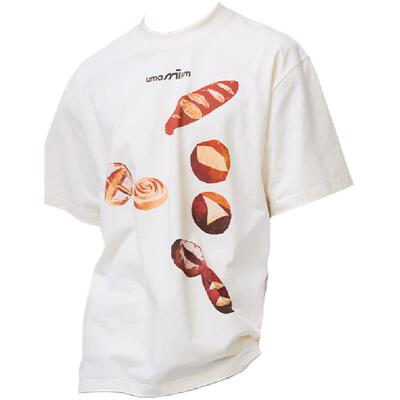 UMAMIISM有茂密声面包咖啡宽松重磅松弛感印花治愈系圆领短袖T恤