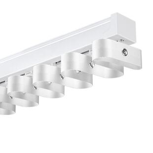 l型新款加厚蛇形帘布带隐形内嵌轨道铝合金滑道窗帘顶装侧装