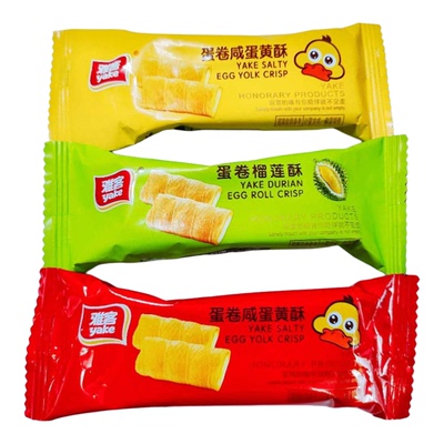 雅客蛋卷散装咸蛋黄酥榴莲酥海苔休闲零食500g小吃夹心冲冠