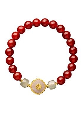 【杭州灵隐官方】玛瑙吞金兽手链