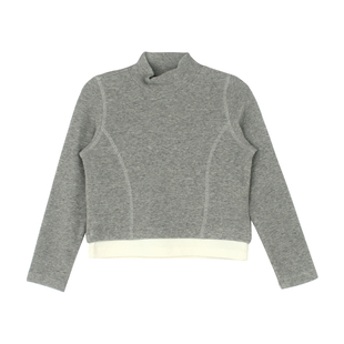 大耳象女童下摆撞色打底衫冬季新款宝儿百搭修身保暖内搭厚上衣