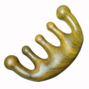 绿檀木头皮按摩梳檀木梳子大头部经络梳大头养生梳宽齿实木制头疗