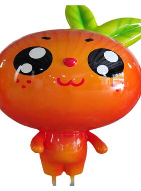 休闲农业招牌大型玻璃钢手棒柑橘雕塑定制卡通人物橙子吉祥物娃娃