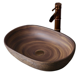 侘寂风台上盆高级感艺术洗手盆单盆复古民宿酒店卫生间洗脸盆家用