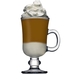 进口红茶杯爱尔兰咖啡杯创意带把手欧式家用花茶透明加厚玻璃杯子