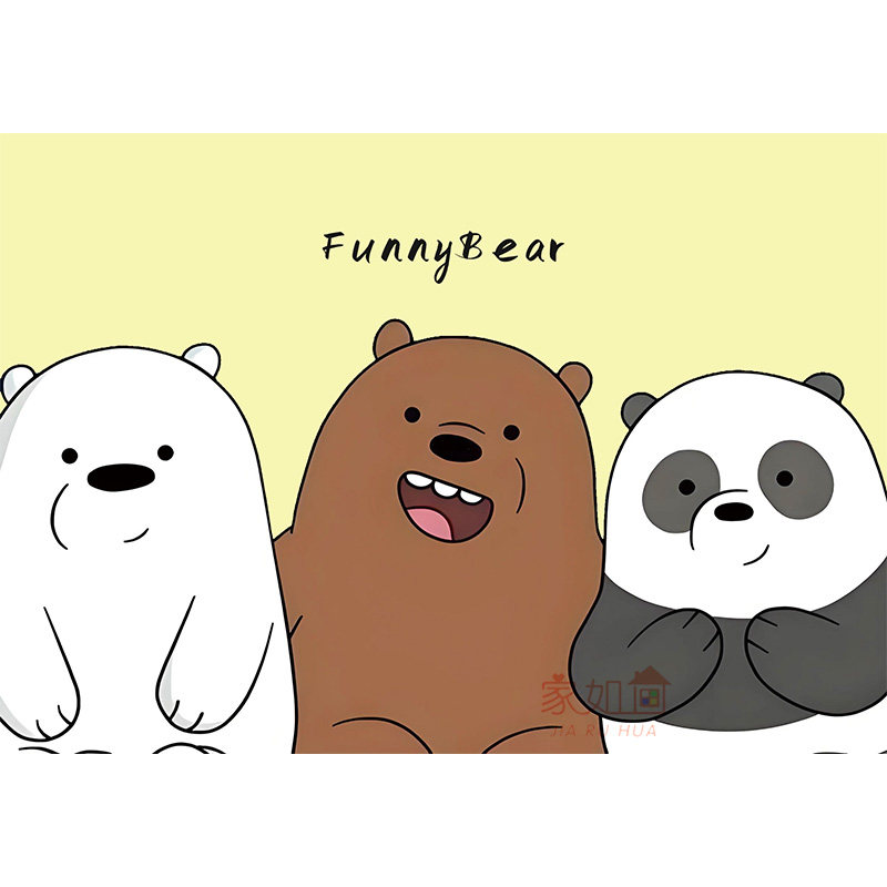 卡通熊瓷砖贴纸自粘防水旧瓷砖遮挡翻新卫生间装饰画定制墙壁遮洞