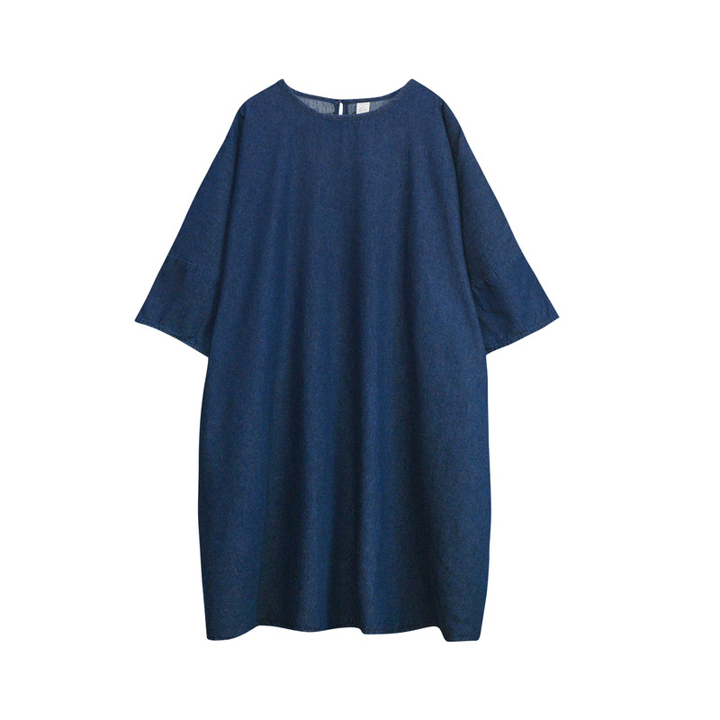 蓝色牛仔裙女童短袖夏装连衣裙子