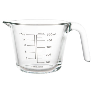 霜山高硼硅玻璃耐热烘焙量杯带刻度打蛋杯搅拌碗烤箱可微波500ml