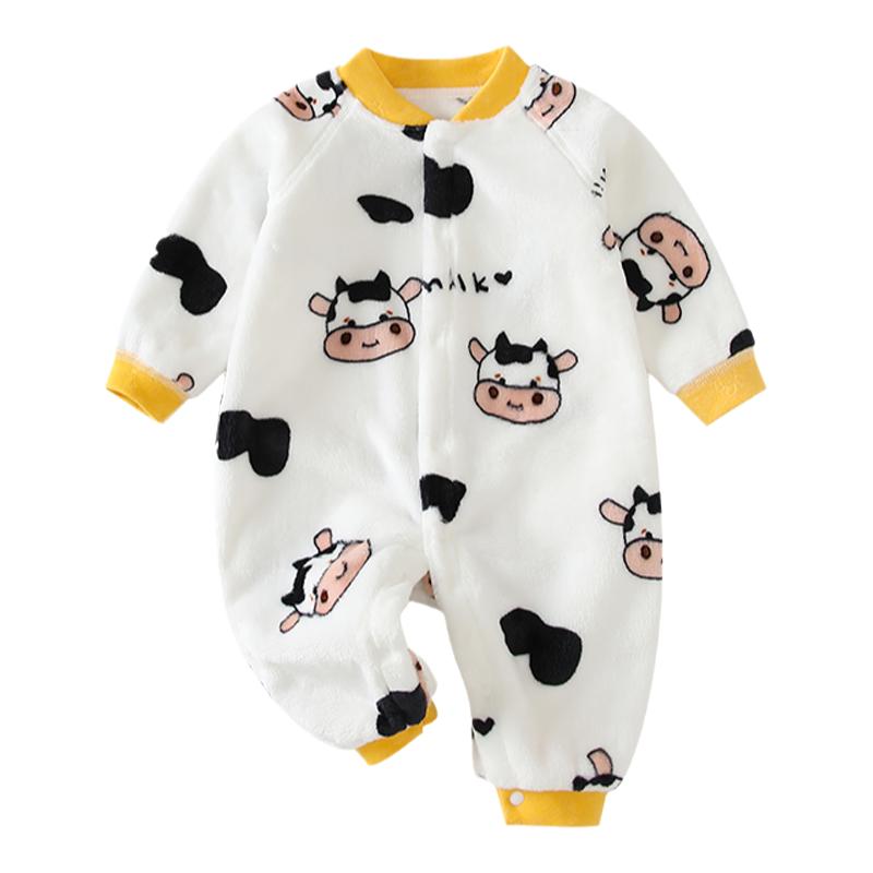 秋冬款连体衣宝宝家居服保暖睡衣