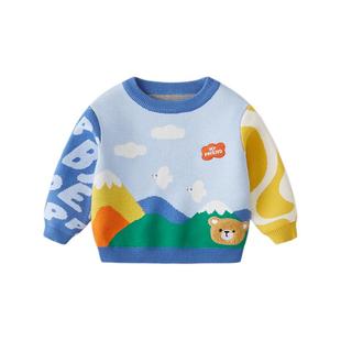 儿童毛衣秋冬加厚宝宝上衣冬季婴儿毛线衣女童冬装男童针织衫冬装