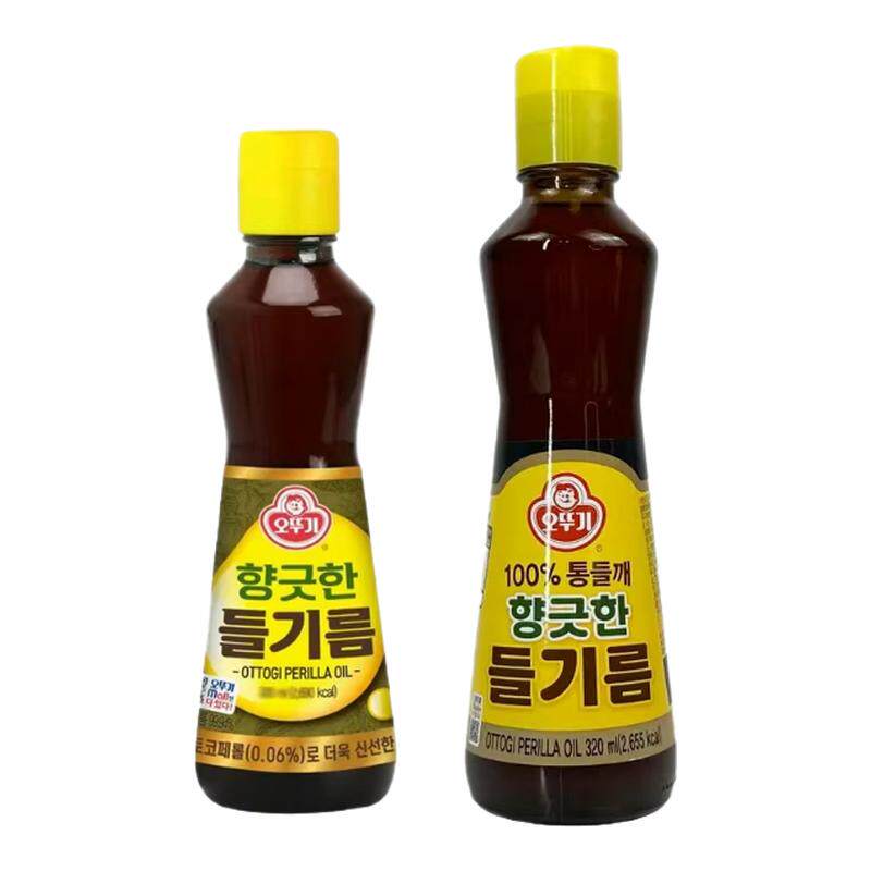 不倒翁韩国进口紫苏苏籽油160ml320ml玻璃瓶口服香油家用食用油