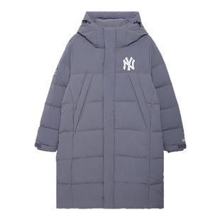New Era纽亦华秋冬款男女MLB系列NY刺绣长款防风羽绒服14385143