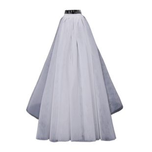 新娘结婚主婚纱头纱超仙森系网红拍照道具长款简约素纱大拖尾头纱