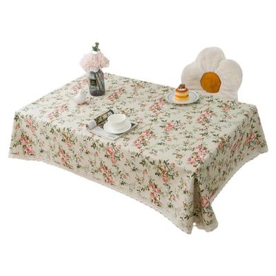 碎花纯棉麻小清新印花加厚餐桌布