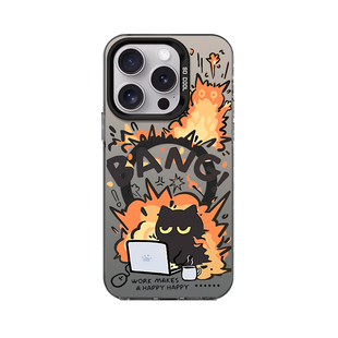 【Magsafe磁吸】暴躁猫咪适用于苹果17promax手机壳小米14彩银磁吸iphone16华为保护套13pro高级12/15潮牌11